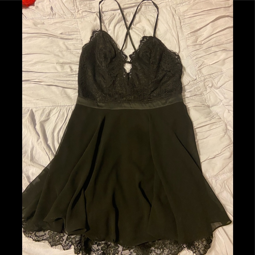 Black lace bebe dress